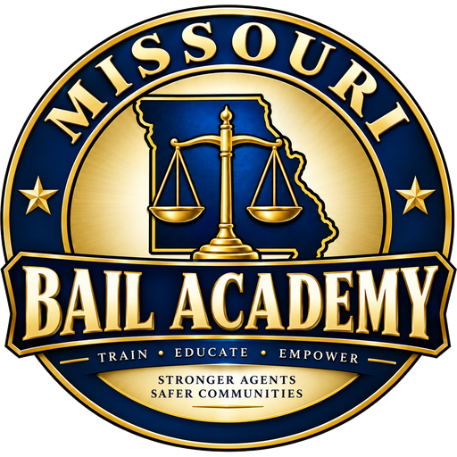 Missouri Bail Academy seal: Train, Educate, Empower. Stronger agents, safer communities.